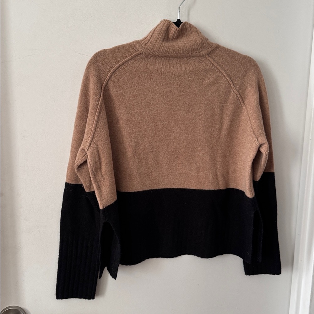 Whistles Colour Block Funnel Neck Knit in the black and beige colorway - Picture 6 of 9